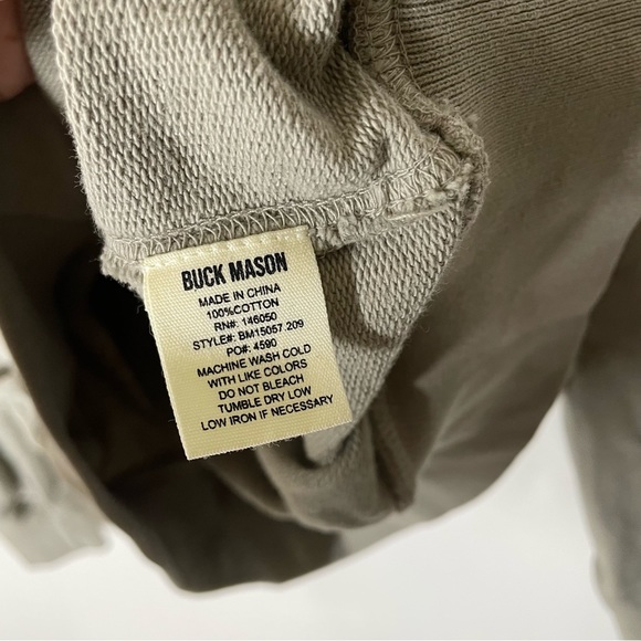 Buck Mason Mens Flint Grey Venice Wash Brushed Loopback Track Jacket Size Medium - Picture 5 of 8